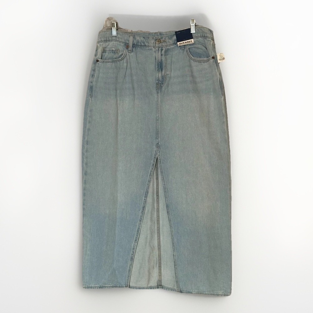 Old Navy Cowgirl 8 Denim Maxi Skirt Modest Prairie Cottagecore Farmcore NWT‎